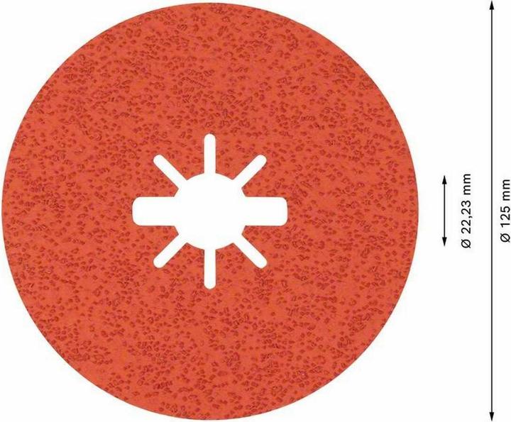 Produktbild Bosch Professional Zubehör EXPERT R782 Prisma Ceramic X-LOCK Fiberscheibe, 125 mm, 22,23 mm, G 36 (36)