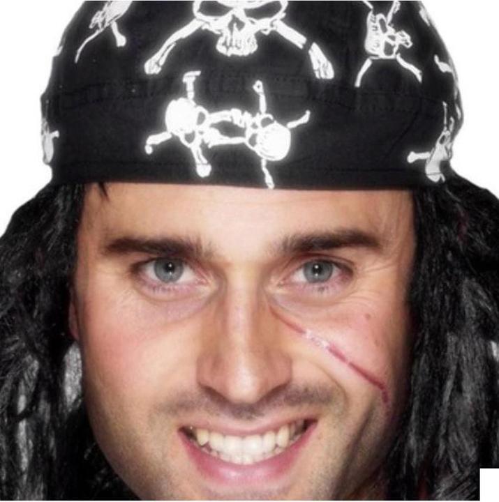 Produktbild Smiffys Piratenbandana mit Totenköpfen