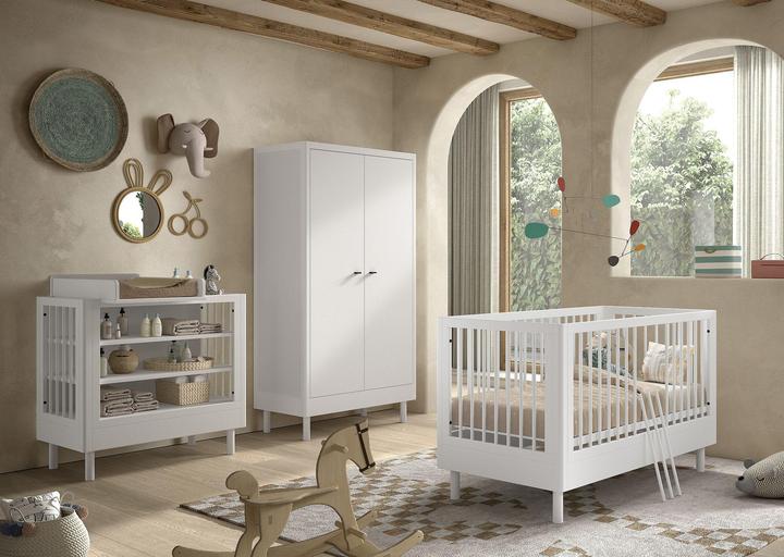 Produktbild Vipack Babyzimmer Forrest Buche 4-teilig Set B (Kinderkleiderschrank, Babybett, Wickelkommode)