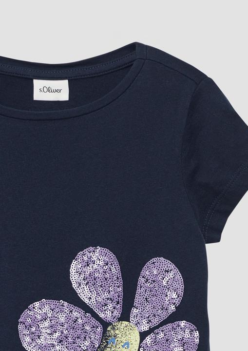 Produktbild S.Oliver T-Shirt Ausgestelltes T-Shirt mit Frontprint und Pailletten (92)