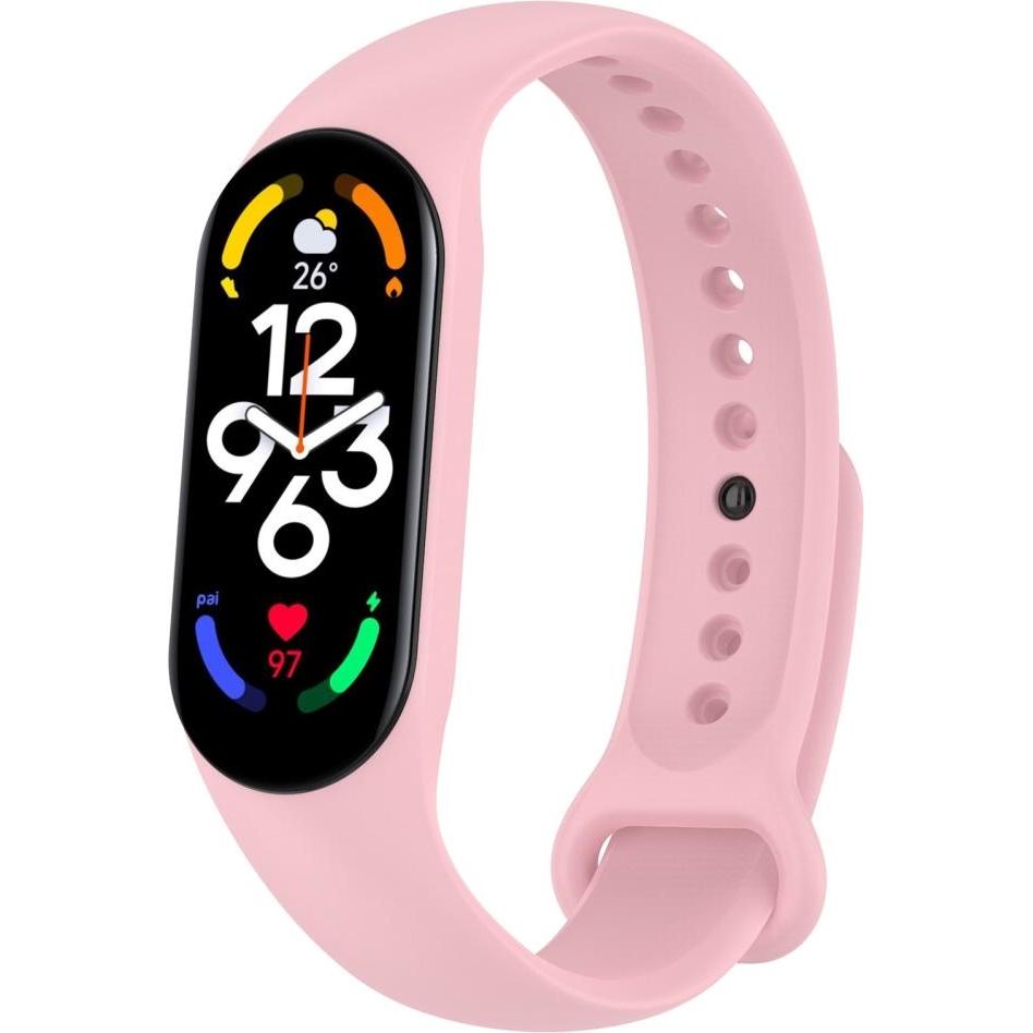 Thumbnail - Screenguard Xiaomi Smart Band 7 Silicone Strap Ersatzarmband (Silikon, Xiaomi Smart Band 7), Uhrenarmband, Rosa