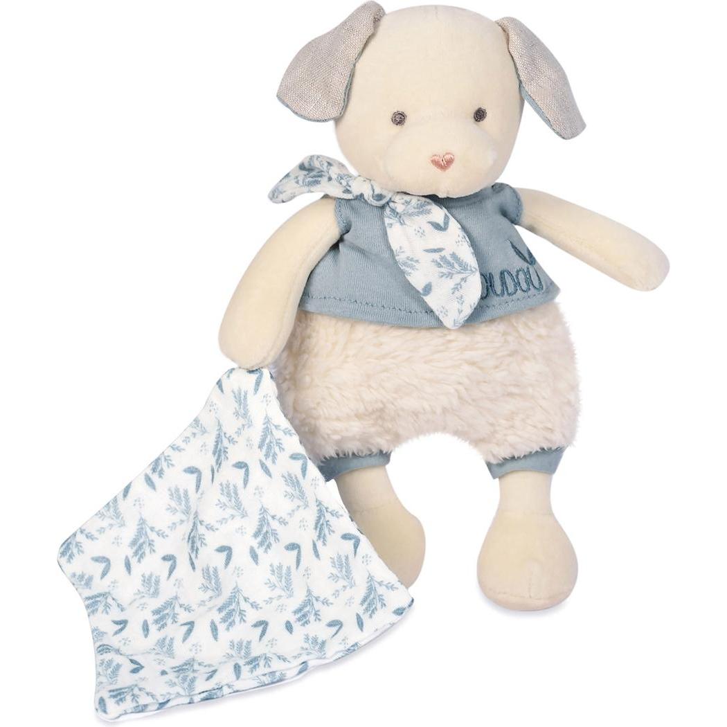 Doudou et Compagnie, Schmusetuch, Bio Hund mit Schmusetuch,blau 22cm