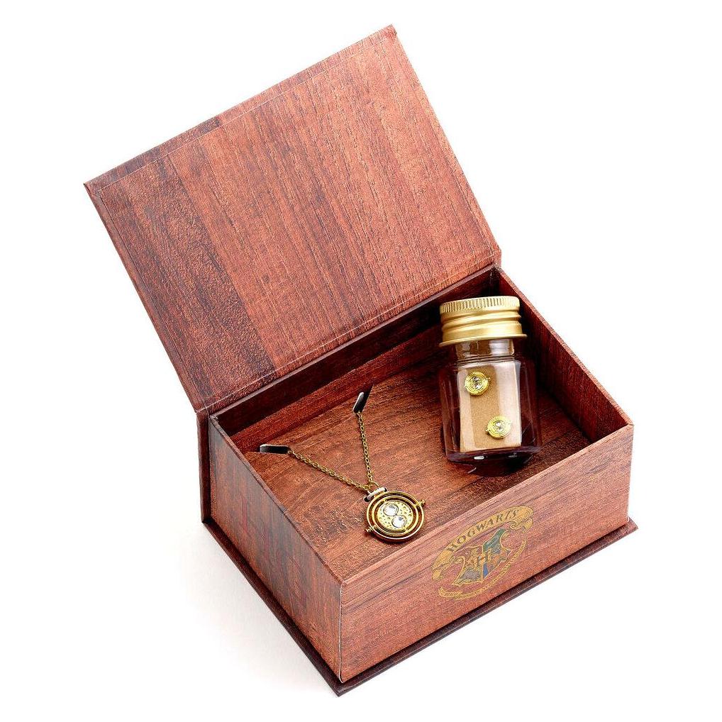 Carat, Schmuck Set, Harry Potter Hermione Potions Gift Box With A Time Turner Necklace & Stud Earrings, Gold, (Zinklegierung)