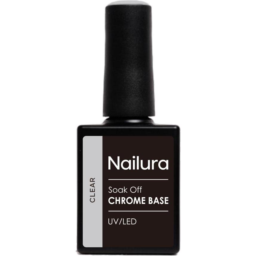Nailura, Smalto per unghie, - Chrome Base Clear Gel - Clear - 10 ml (Trasparente, Base Coat)