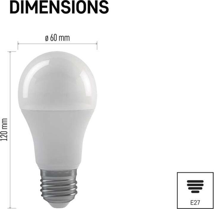 Produktbild Emos LED Lampe Classic A60 / E27 / 10,5 W (75 W) / 1 060 lm / Warmweiss / Stufendimmung (E27, 1060 lm, 1x)