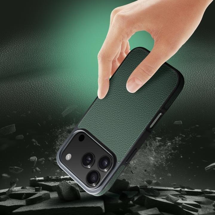 Produktbild QiAlino Hülle Flip Luxury 2-in-1 MagSafe Geldbörse echtes Leder (Apple iPhone 17 Pro)