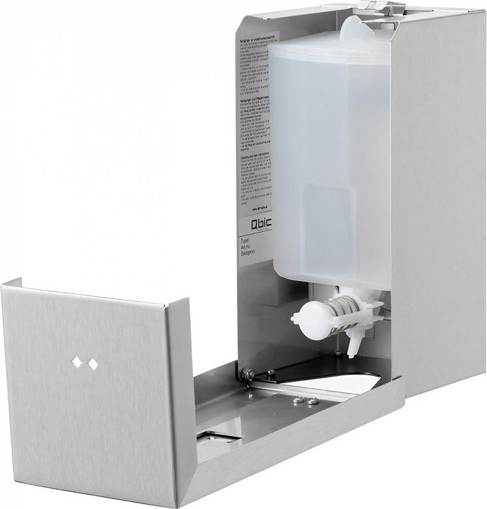 Actual product image Valera Qbic-line soap dispenser with push button stainless steel 900 ml Suitable for liquid soap, alcohol