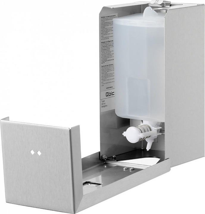 Produktbild Valera Qbic-line Seifenspender mit Drucktaste Edelstahl 900 ml Geeignet für flüssige Seife, Alkohol-Gel, L