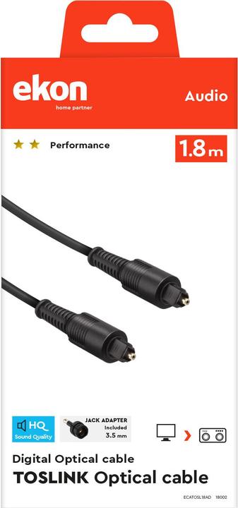 Actual product image Ekon Toslink–Toslink (1.80 m, Optical)