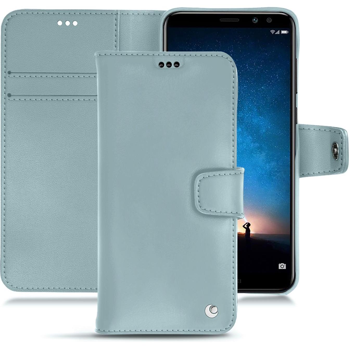 Noreve Lederschutzhülle Wallet (Huawei Mate 10 Lite), Smartphone Hülle, Blau