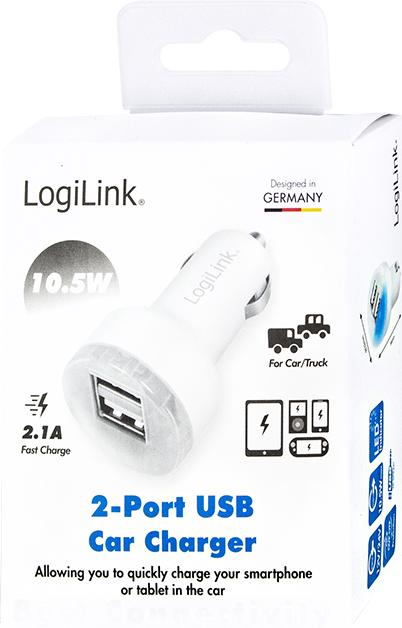 Produktbild LogiLink USB Kfz Ladeadapter
