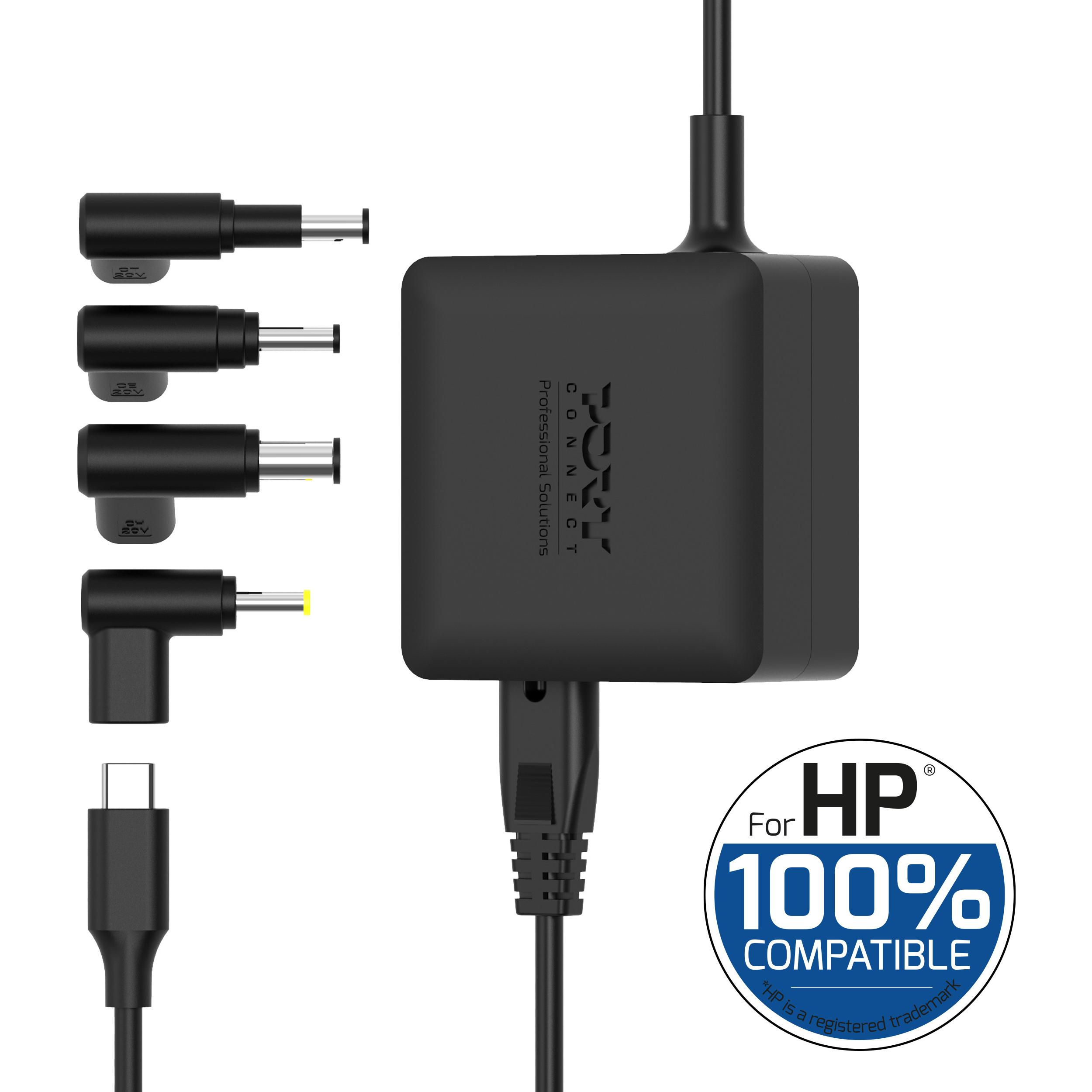 Port Designs Power Supply (65 W), Alimentatore per notebook, Nero