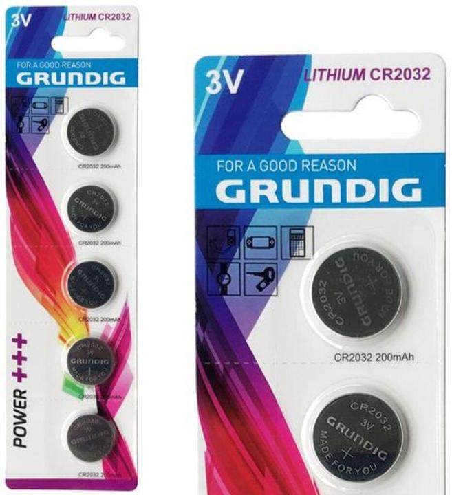 Actual product image Grundig Battery Button cell CR2032 3V Lithium 5 pieces (5 pcs., CR2032, 200 mAh)