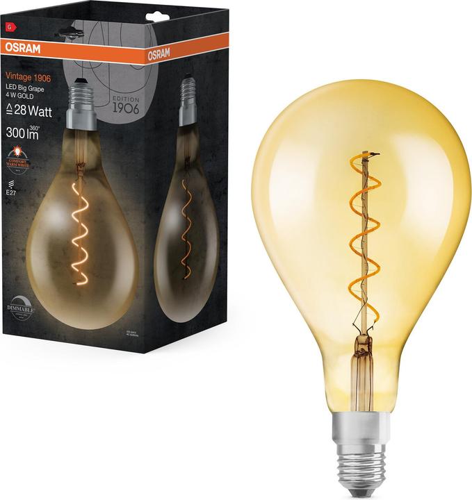 Actual product image Osram Vintage 1906 (E27, 5 W, 300 lm, 4 x, G)