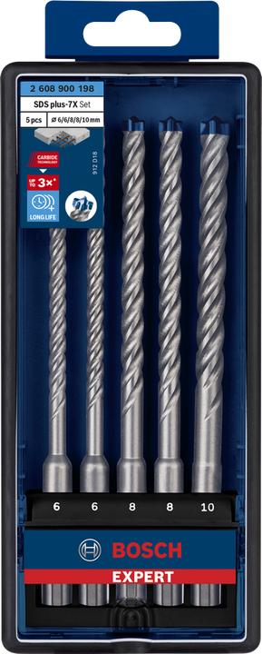 Produktbild Bosch Professional Zubehör EXPERT SDS plus-7X Hammerbohrer-Set, 6/6/8/8/10 mm, 5-tlg. (6.0 mm, 10.0 mm, Ø 8.0 mm)