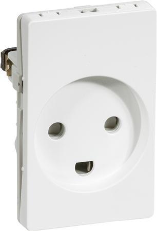 Produktbild LK FUGA®-Steckdose weiss, 1,5 Modul 2-polig mit Erde. 16A 250V