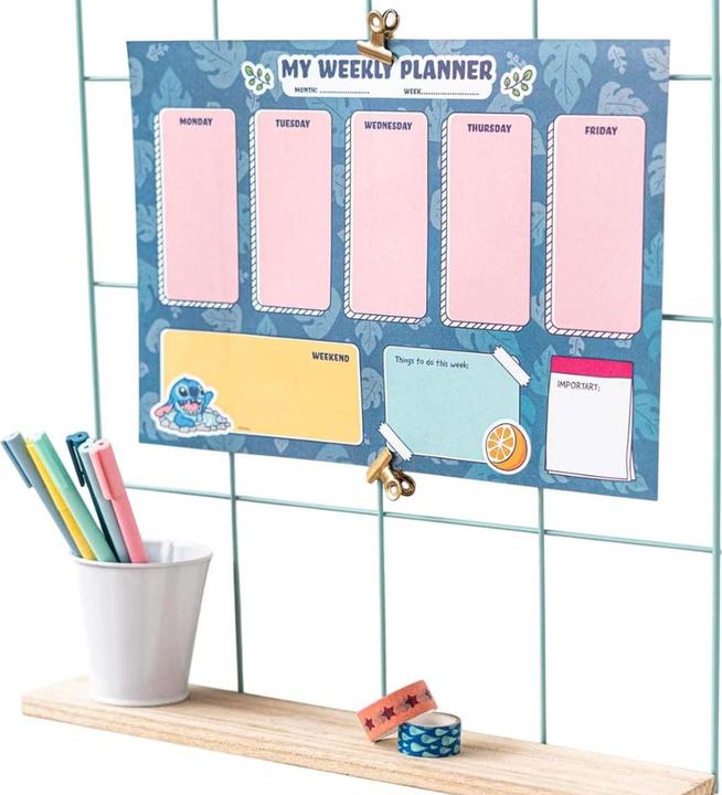Image du produit Disney Stitch - Agenda semainier 54 pages A4 (21 x 21 cm, Allemand)