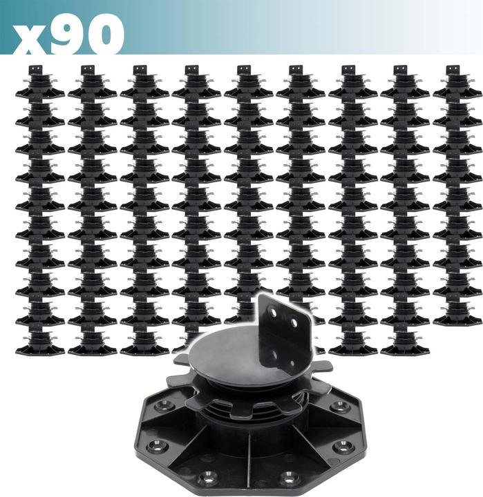 Actual product image XPOtool Corner Support Feet Set of 90 2700kg Capacity Feet Adjustable in Height 33-64mm Terrace (90 x)