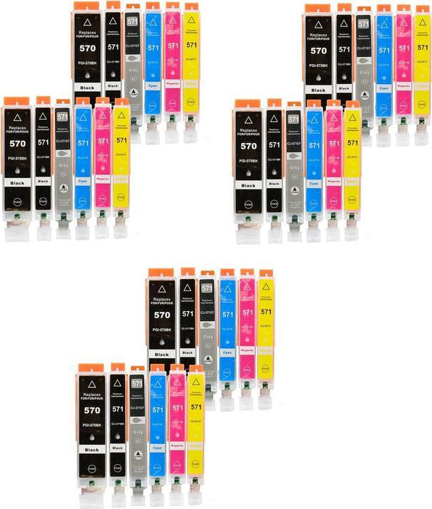 Image du produit Hermex Compatible Canon Pixma TS 8053 Cartouches d'impression de remplacement (M, C, Y, CF, PGBK, GY)