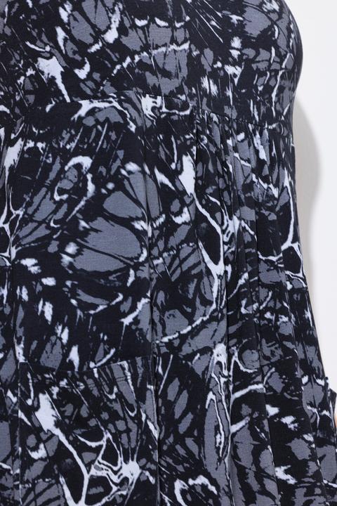 Produktbild Ulla Popken Jerseykleid, bedruckt, A-Linie, Rundhals, ärmellos (50, 52)