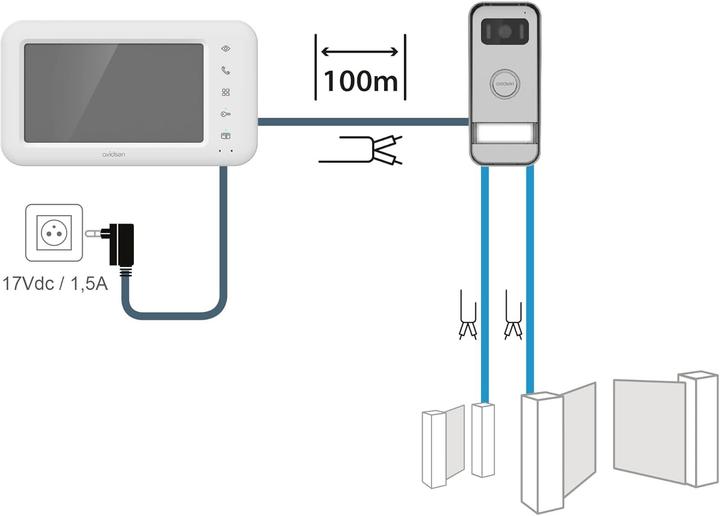 Actual product image Avidsen ELIA video door intercom wired complete set white, aluminium (Cable)