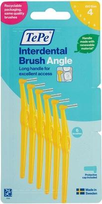 Actual product image TePe Interdental Brush Angle Yellow 0.7mm Plaque Remover - Pack of 6 (6 x, 0.70 mm)