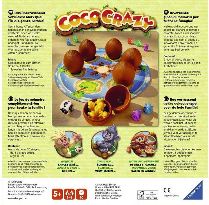 Produktbild Ravensburger Coco Crazy (Deutsch, Französisch, Italienisch, Niederländisch)
