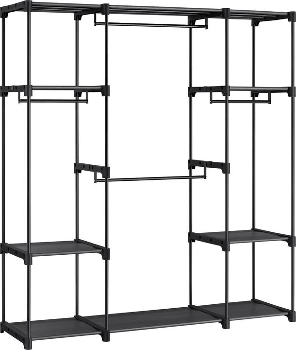 Produktbild Vasagle Garderobenständer mit 4 Hängefächer 151 x 166 cm, Schwarz