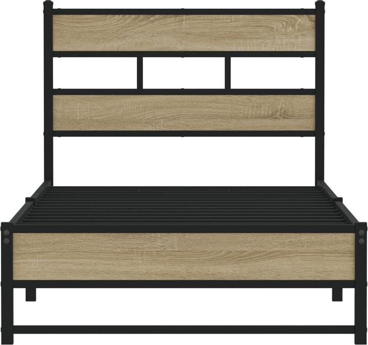 Produktbild vidaXL Metallbett Bett Lattenrost Einzelbett Bettgestell ohne Matratze 107x203cm (107 x 203 cm)