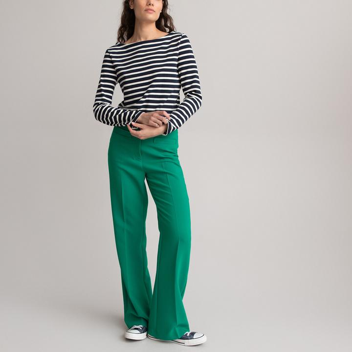 Actual product image La Redoute Collections Long-sleeved shirt with boat neckline and striped pattern (L)
