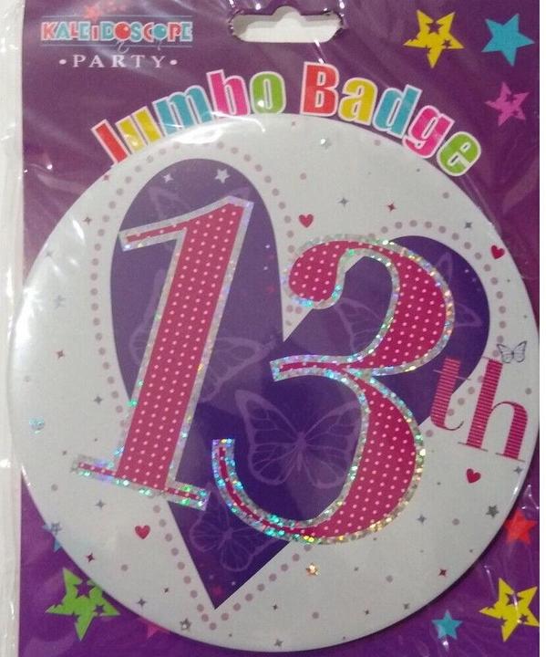Actual product image Kaleidoscope 13th Birthday Badge