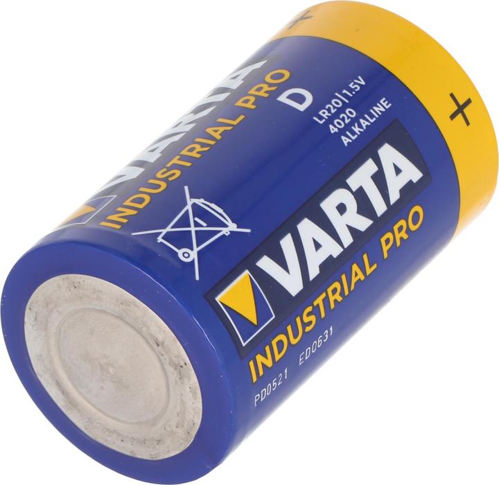 Produktbild Varta 4020 Industrial 1,5 Volt max. 16500mAh Abmessungen ca. 61,5 x 34,2mm Alkaline Mono, D, LR20 (D, 16500 mAh)