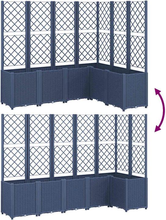 Image du produit vidaXL Bac à plantes avec treillis PP