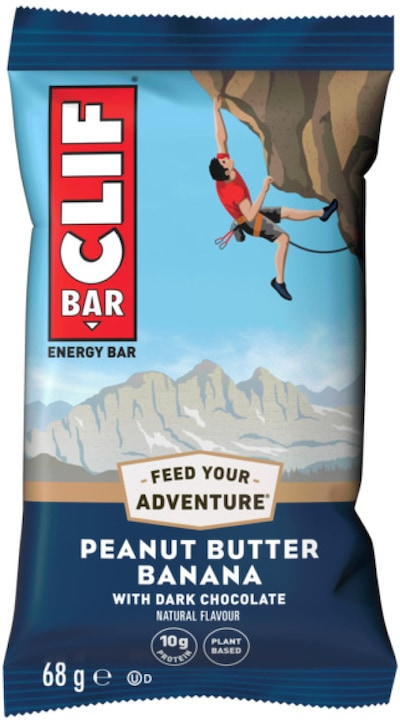 Image du produit Clif Bar Peanut Butter Banana With Dark Chocolate (Banane au beurre de cacahuète et chocolat noir) (Banane, Arachide, Chocolat, Avoine, 1 pcs, 68 g)