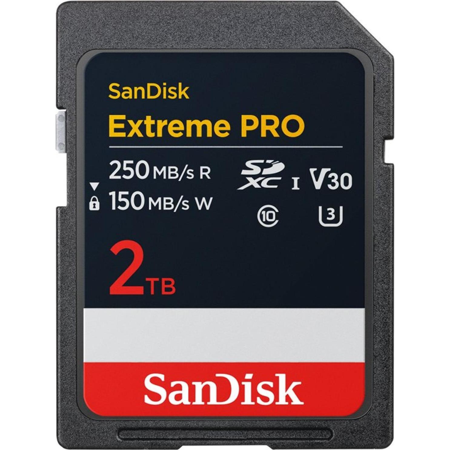 SANDISK Extreme PRO UHS-I V30 (2000 GB, SDXC, U3, UHS-I), Scheda di memoria, Nero
