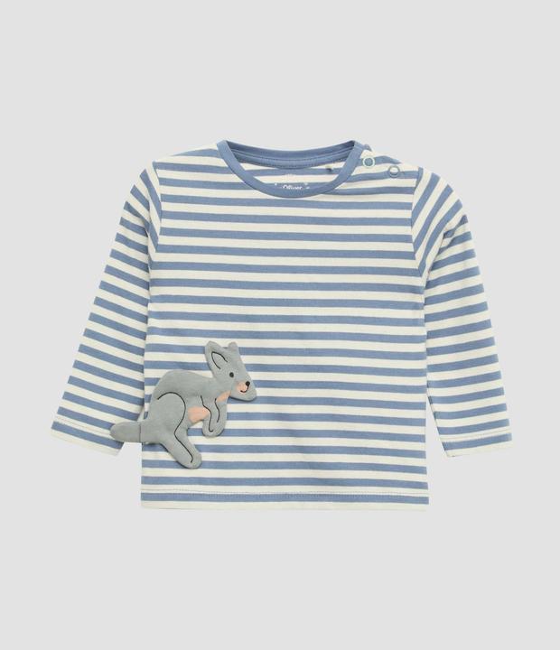 S.Oliver T-Shirt Weiches Baumwoll-Longsleeve mit Känguru-Applikation (86)