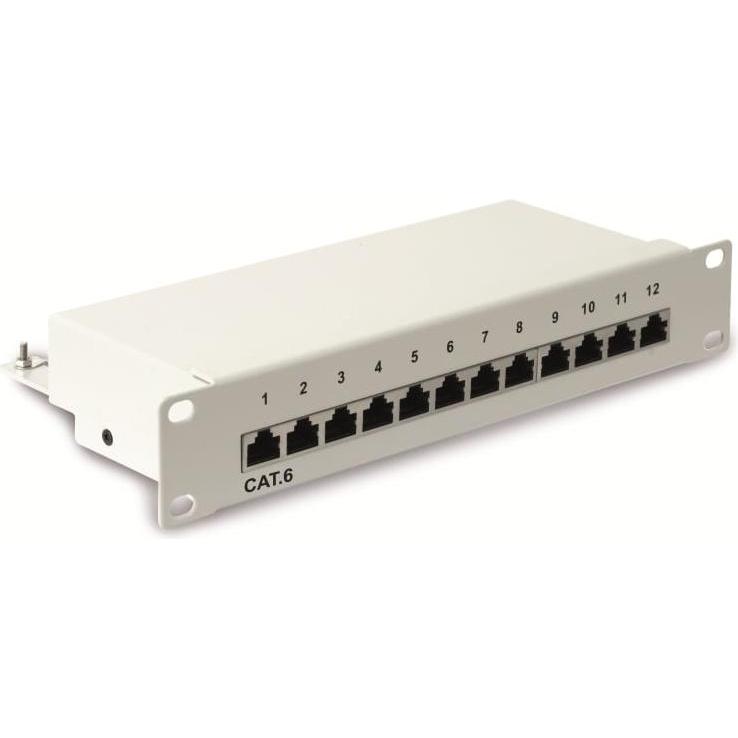 Thumbnail - Red4Power CAT.6 Patchpanel R4-N105G, 12-fach, 10", grau, Server Zubehör, Grau
