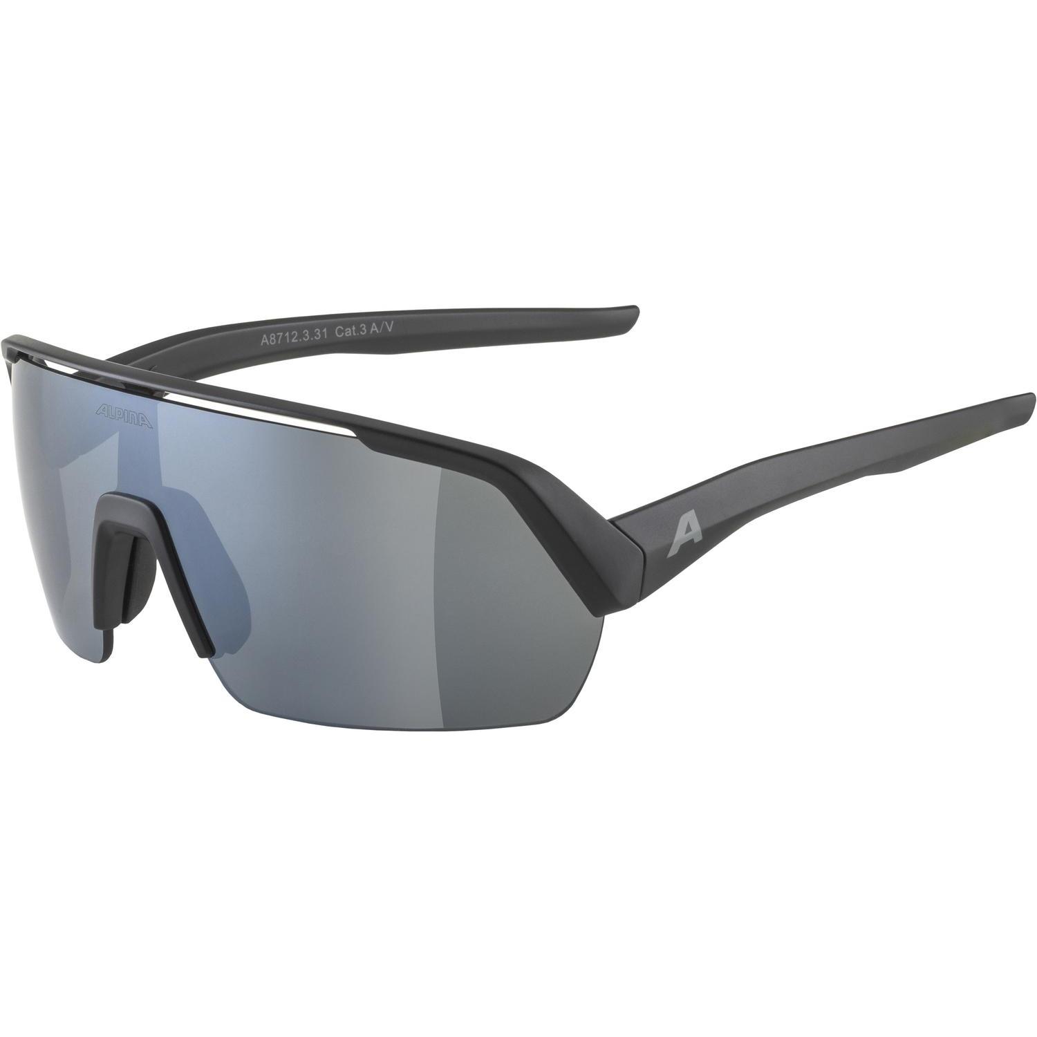 ALPINA SPORTS, Herren, Sportbrille, Turbo (Schwarz matt, Silber), Schwarz