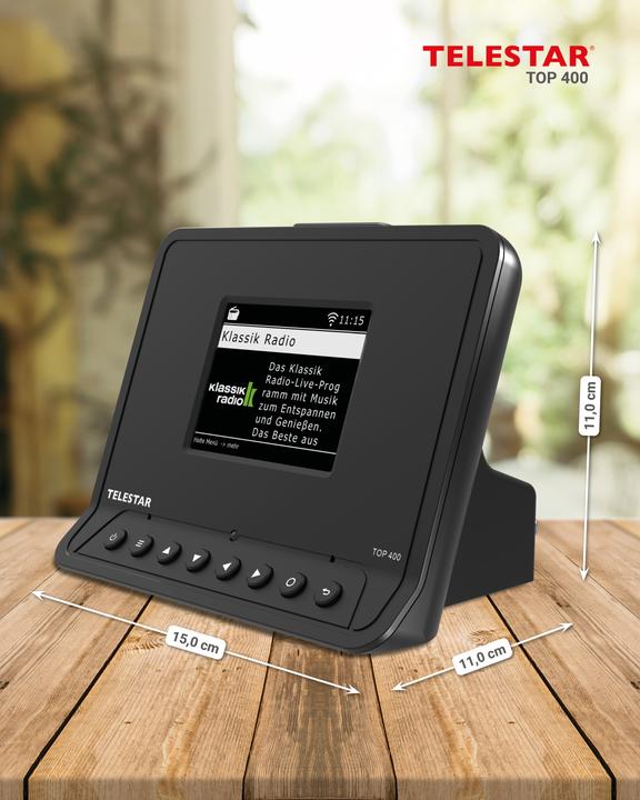Immagine prodotto Telestar TOP 400 DAB+ Internetradio-Adapter schwarz (Web radio, DAB, FM, KW, Bluetooth, WiFi)