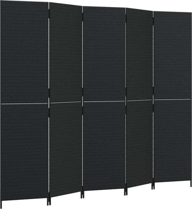 Immagine prodotto vidaXL Paravento 5 pezzi in poly rattan nero,Colore: Nero,Materiale