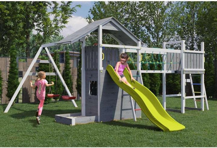 Immagine prodotto Akubi Spielturm 'BRIDGE' Grau/Weiss