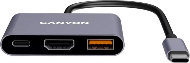 Image du produit Canyon HUB USB 3 en 1 USB-C > HDMI/1xUSB-A/PD 100W détail (USB-C, 3 ports)