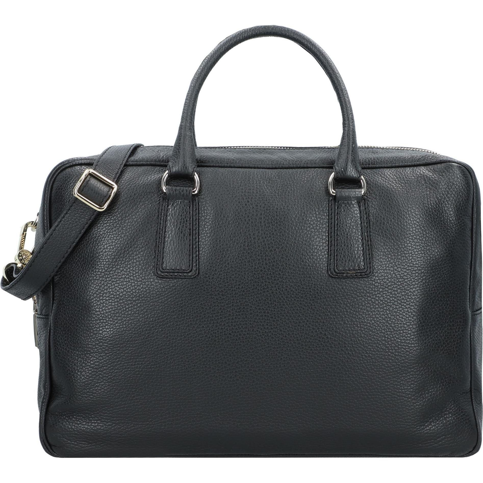 Abro, Handtasche, Adria Schultertasche Leder 39 cm, Schwarz
