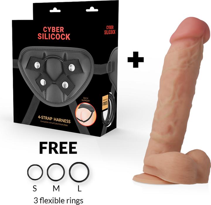Produktbild Cyber Silicock STRAP-ON MAGNUS FLÃoeSSIGE SILIKON MIT 3 RINGEN GRATIS 20.5 CM -O- 4.1 CM