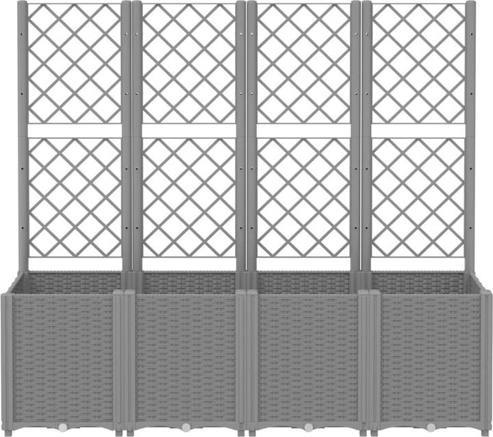 Image du produit vidaXL Pflanzkübel mit Rankgitter PP