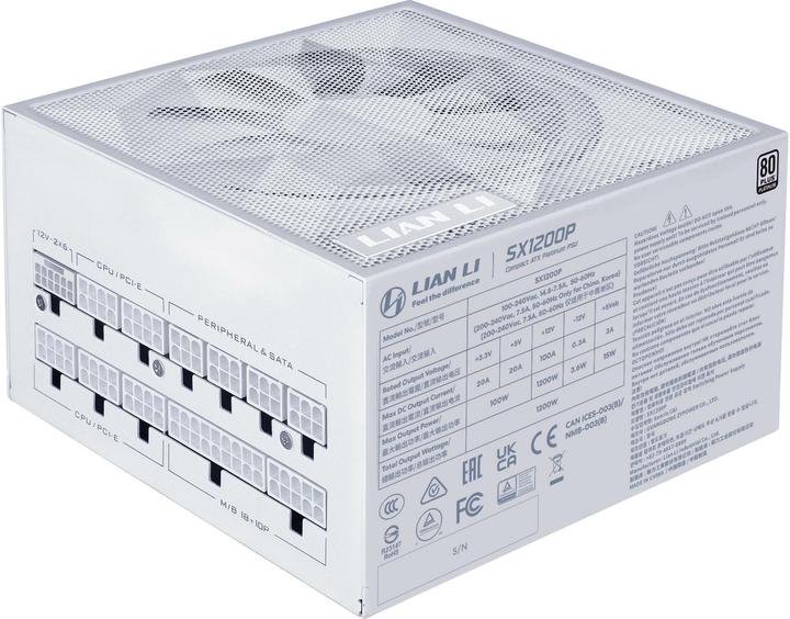 Productafbeelding Lian-Li SX Series 80 PLUS Platinum Netzteil, vollmodular, PCIe 5.1, ATX 3.1 - 1.200 Watt, weiss (1200 W)