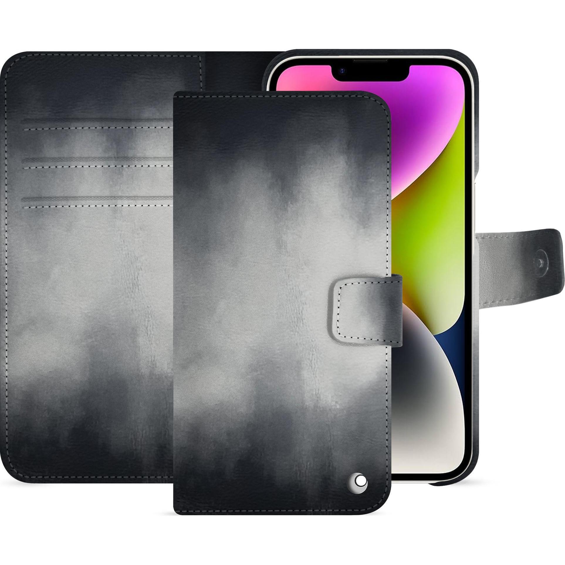 Noreve Lederschutzhülle Apple iPhone 15 Plus (Apple iPhone 15 Plus), Smartphone Hülle, Grau