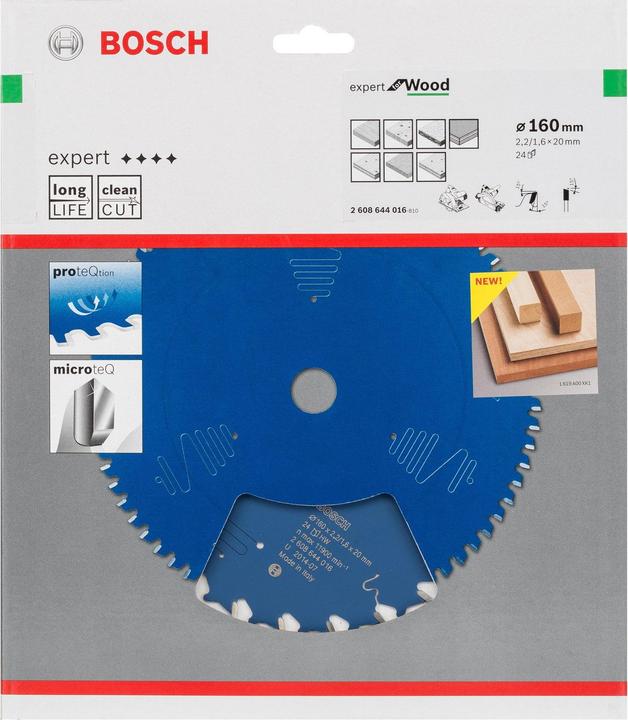 Produktbild Bosch Professional Zubehör Kreissägeblatt Expert for Wood, 160 x 20 x 2,2 mm, 24