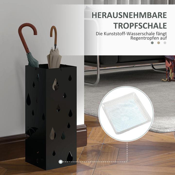 Image du produit Homcom Schirmhalter Stahl Schwarz