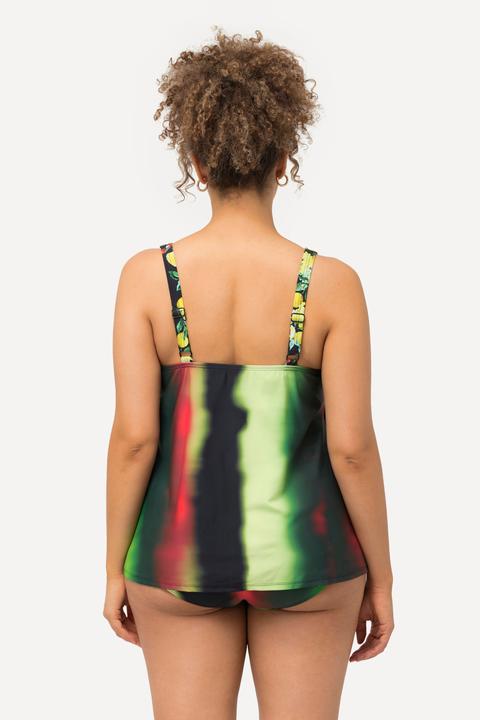 Image du produit Ulla Popken Tankini à motif citrons, bonnets souples et finition en pointe. Matière recyclée (46 B)